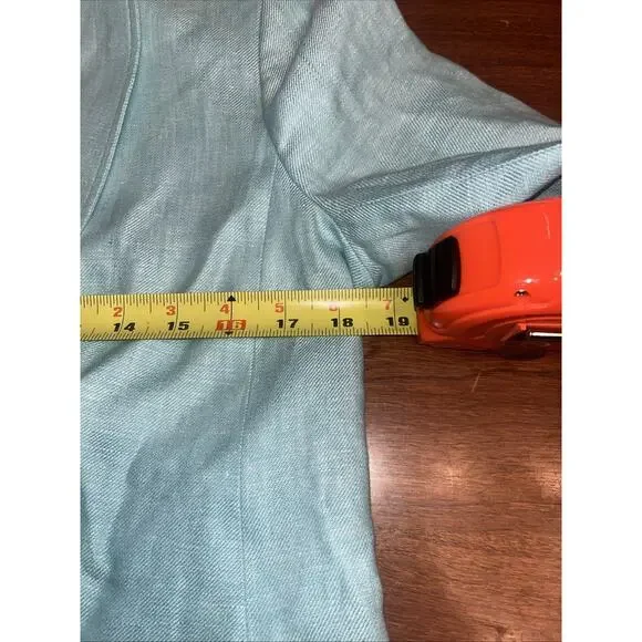 Talbots Blazer Womens Size 8 Blue 100% Linen One Button Jacket Lightweight - Picture 6 of 6